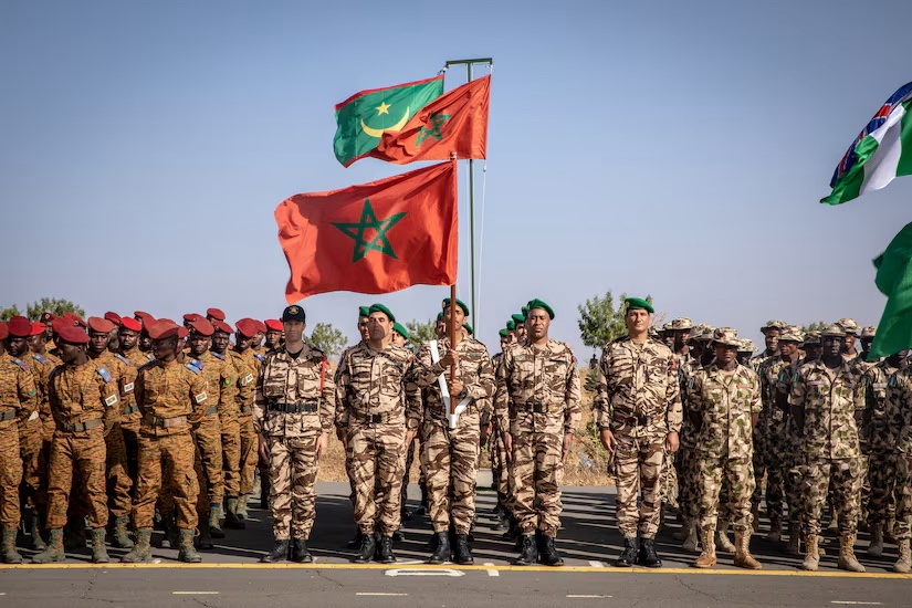 Militaires mauritaniens et contingents partenaires lors de l’exercice multinational Flintlock